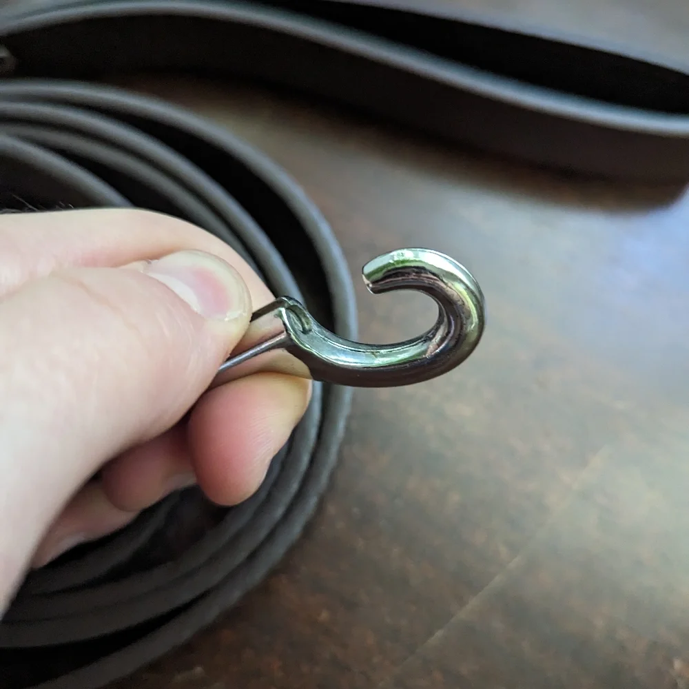 Brown leather dog leash